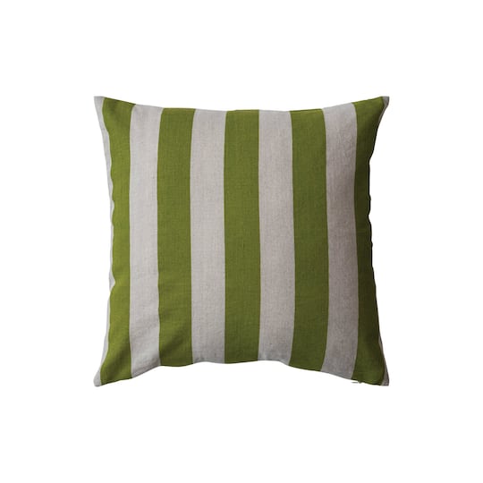 Hello Honey® 20" Green & Natural Cotton & Linen Striped Pillow